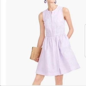 NWT J Crew Lilac Linen Dress Shirtdress Cotton Linen 6